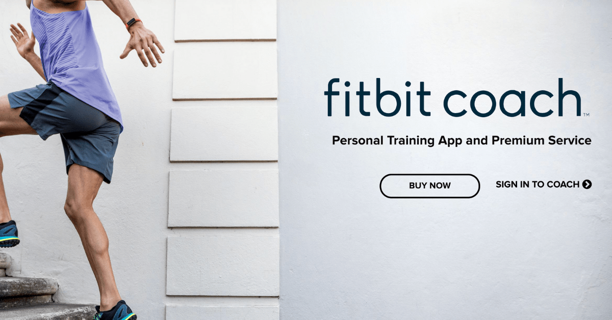 screenshot of the fitbit coach homepage