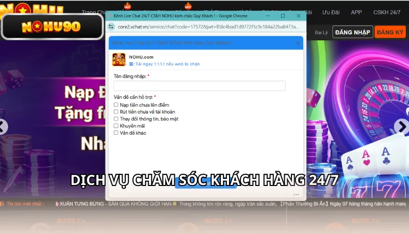 Kênh hỗ trợ người chơi Nohu90